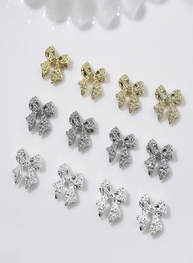 Maigitur 3D Alloy Bow Nail Charms for Acrylic Nails Metal Bows Gold Silver Gray Bows Knot Nail Art Charms Cute Bow Charms Kawaii Nails Jewels for Women Girls Daily Manicure 30pcs… - Image 2